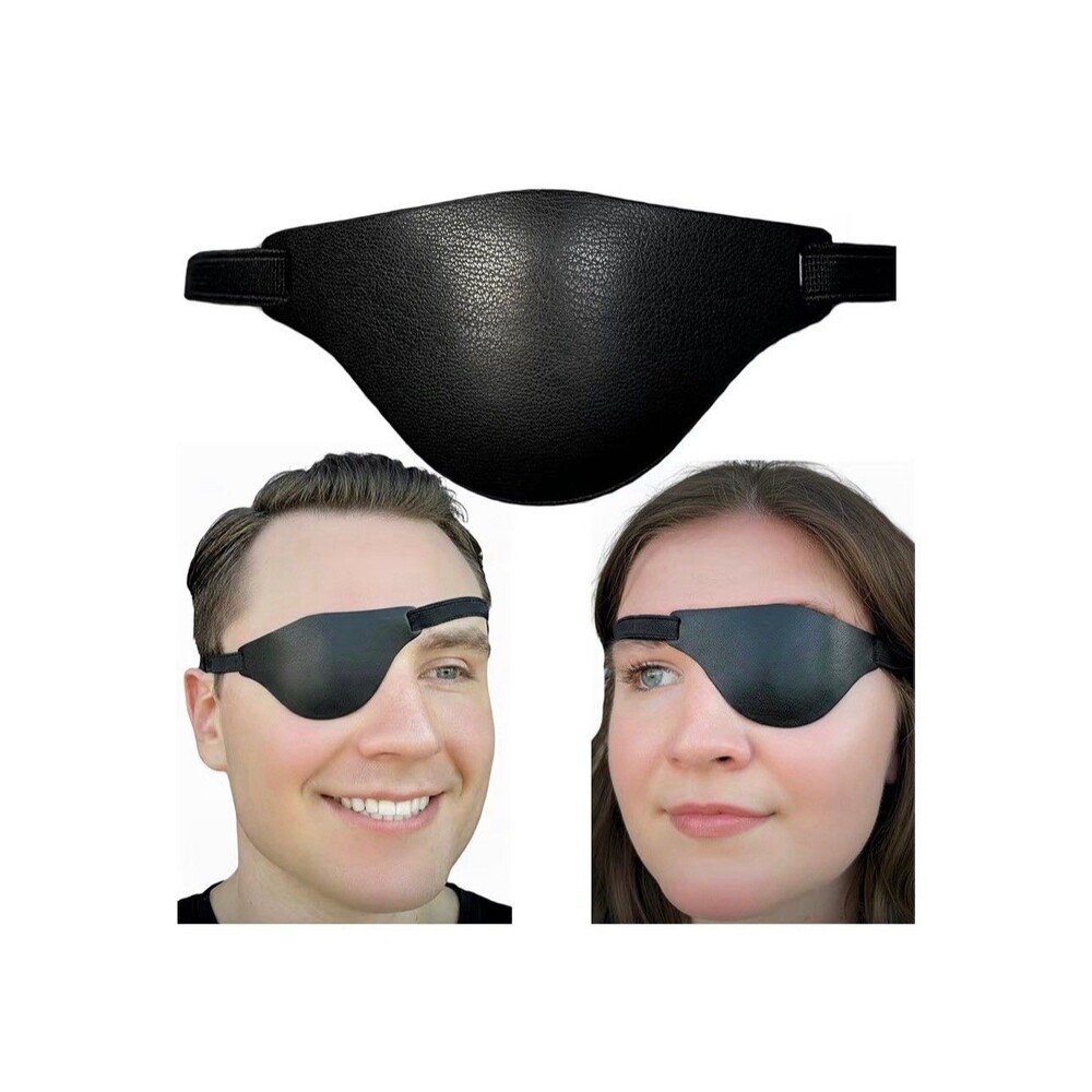 Pirate Sailor Captain Genuine Black Leather Eye Patch Costume Mask New In Box